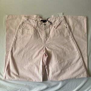 Bow Embroidered Baggy Pants